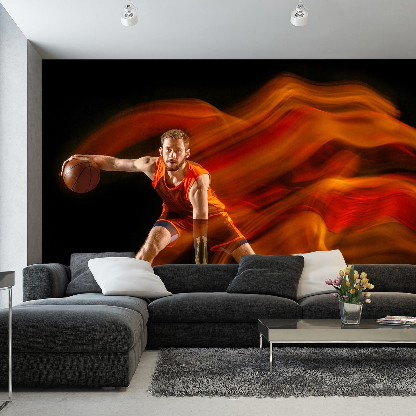 Fototapet Basketballspiller I Bevegelse