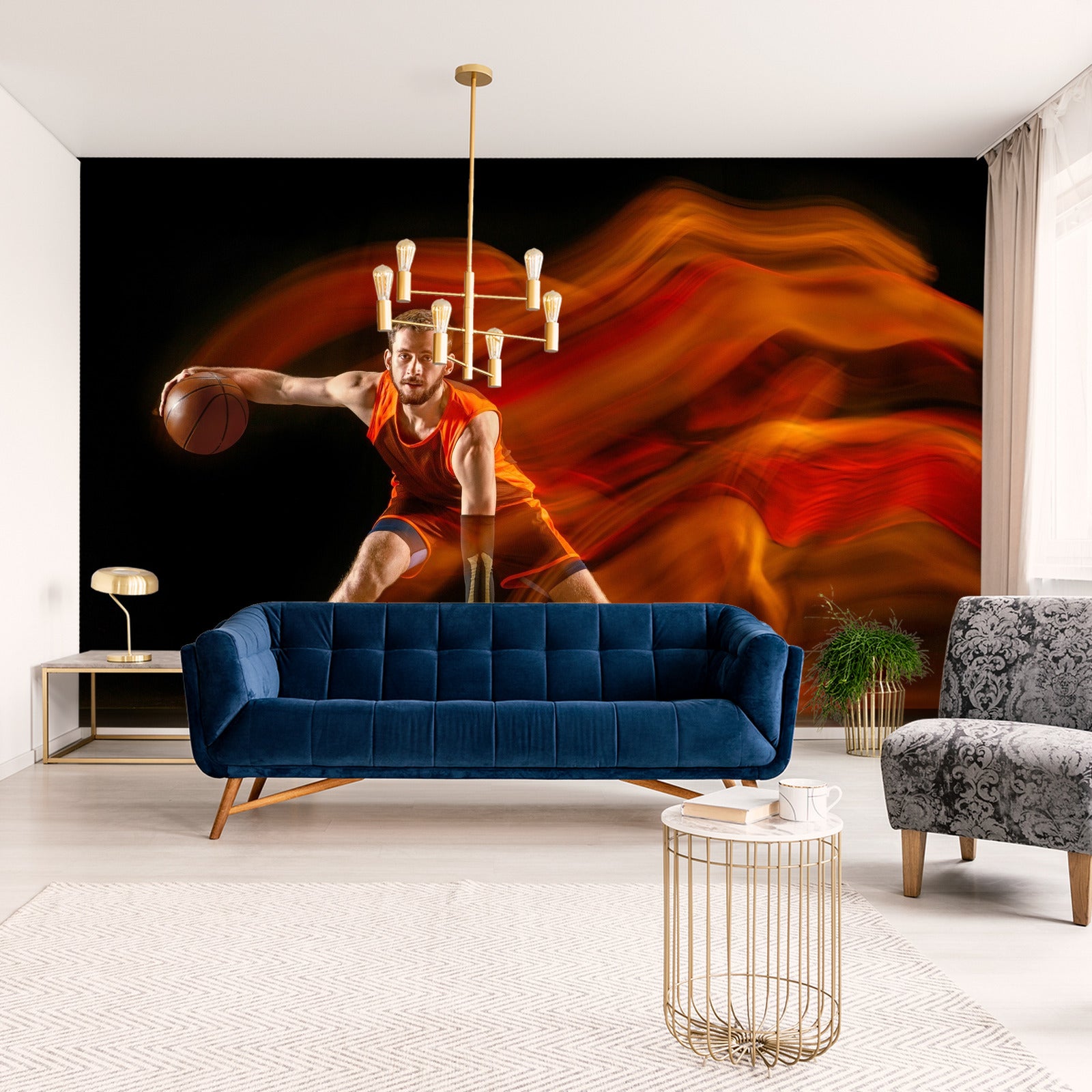 Fototapet Basketballspiller I Bevegelse