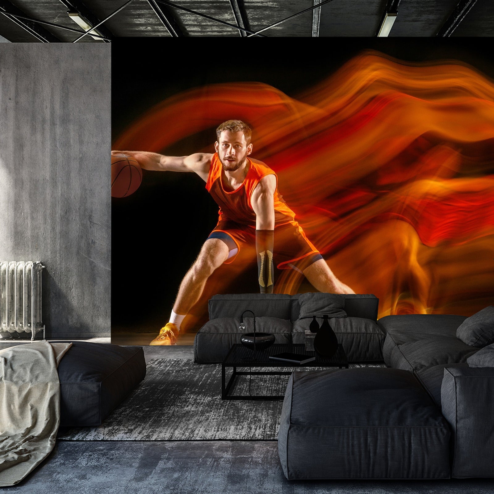 Fototapet Basketballspiller I Bevegelse