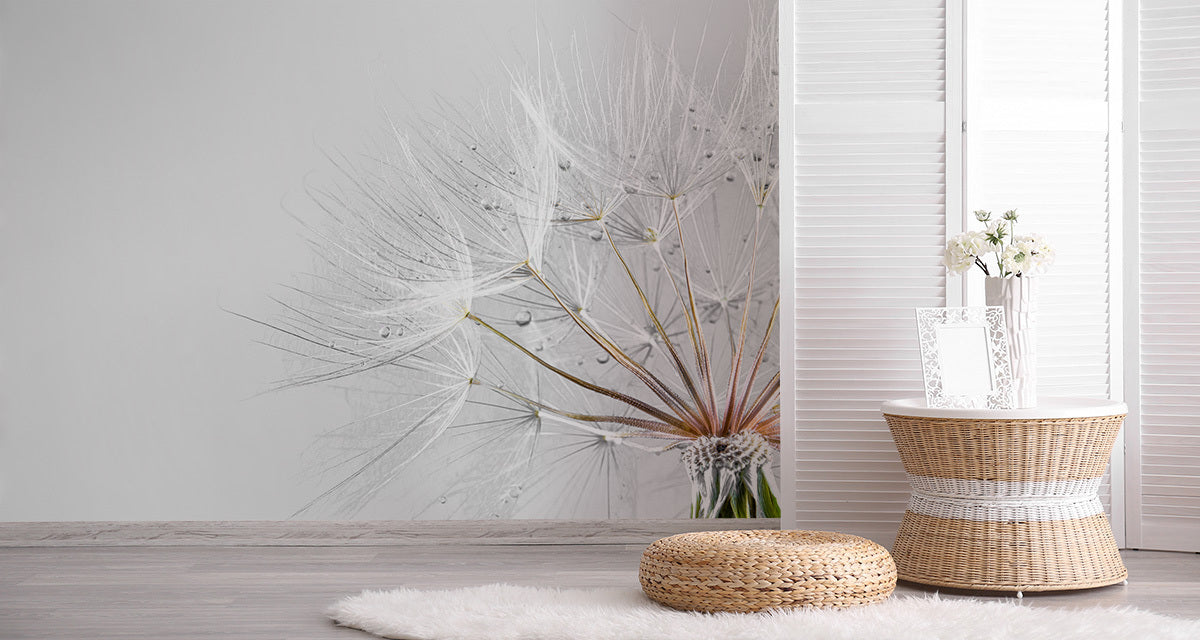 Fototapet Løvetann Dråper