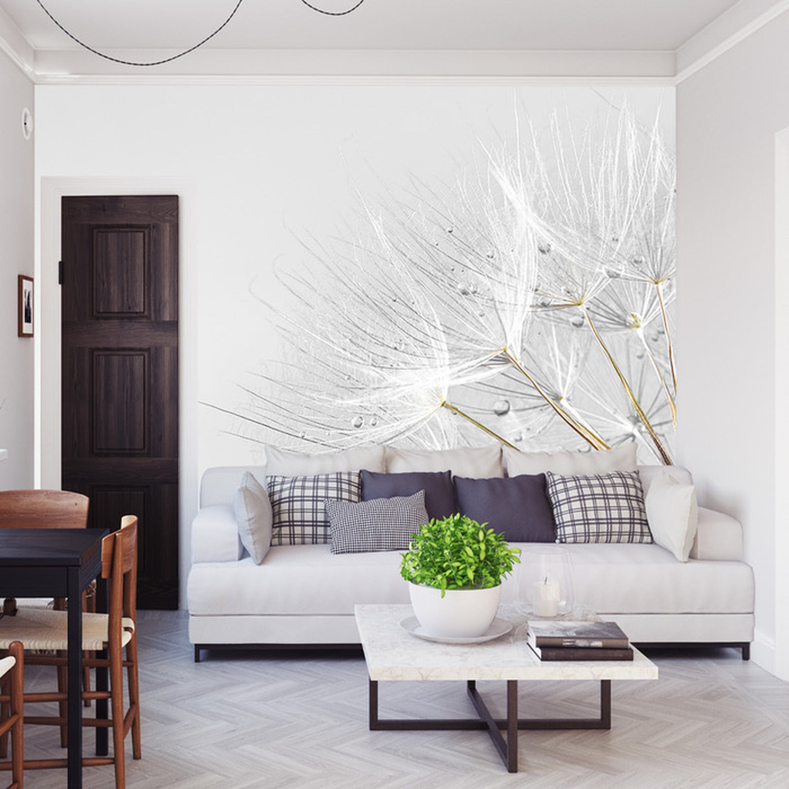 Fototapet Løvetann Dråper