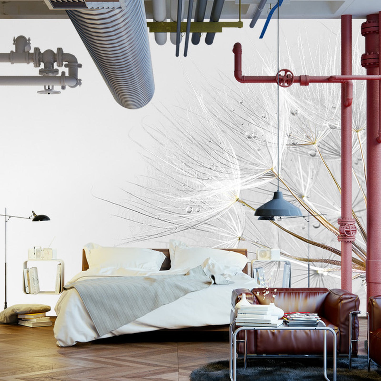 Fototapet Løvetann Dråper