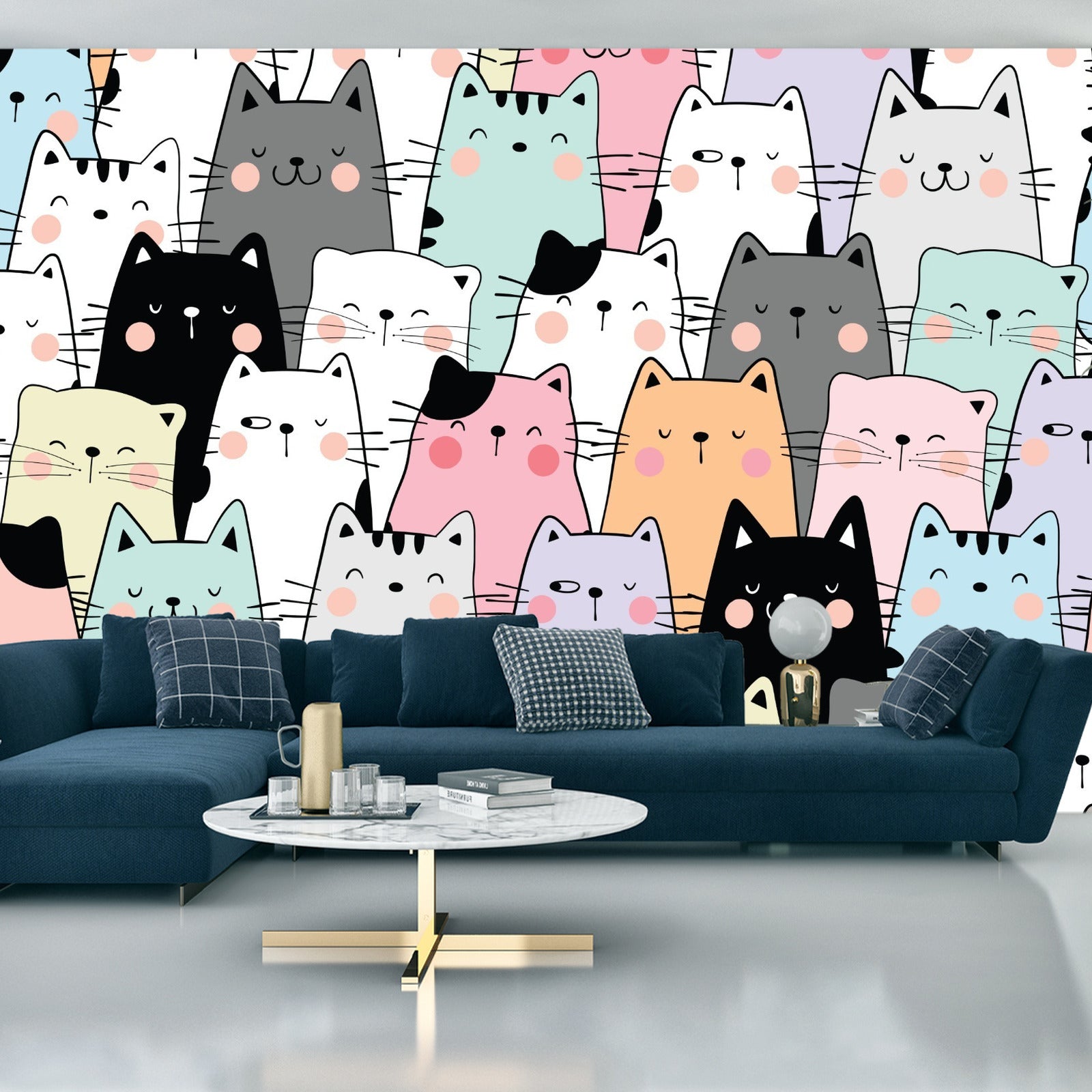 Fototapet Fargerike Tegneseriekatter