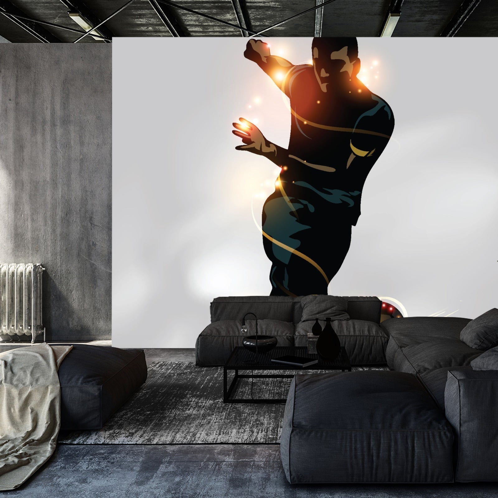 Fototapet Fotballspiller Som Scorer Et Mål