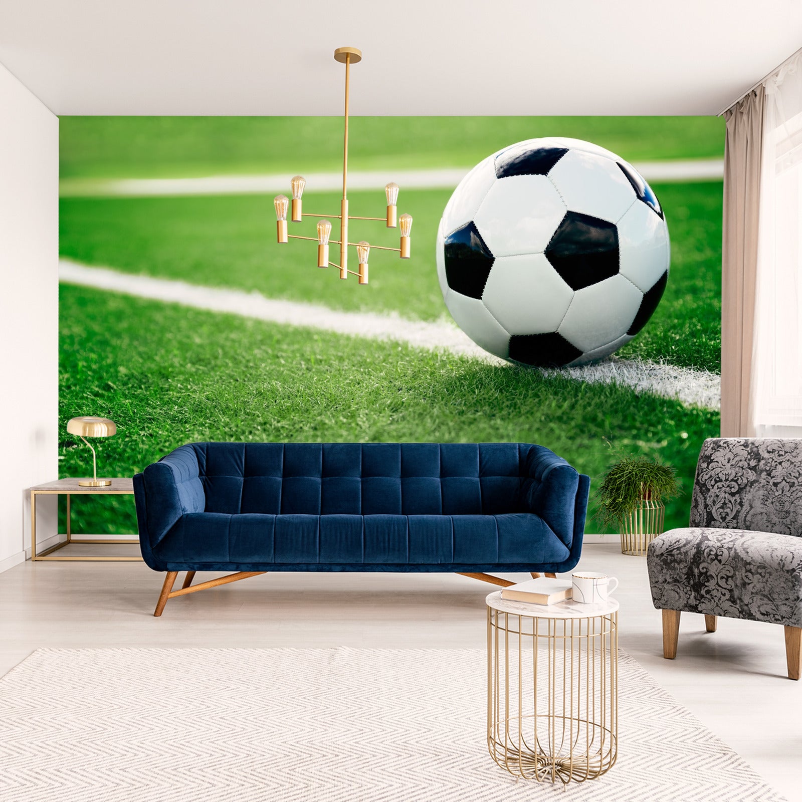 Fototapet Fotball På Linjen