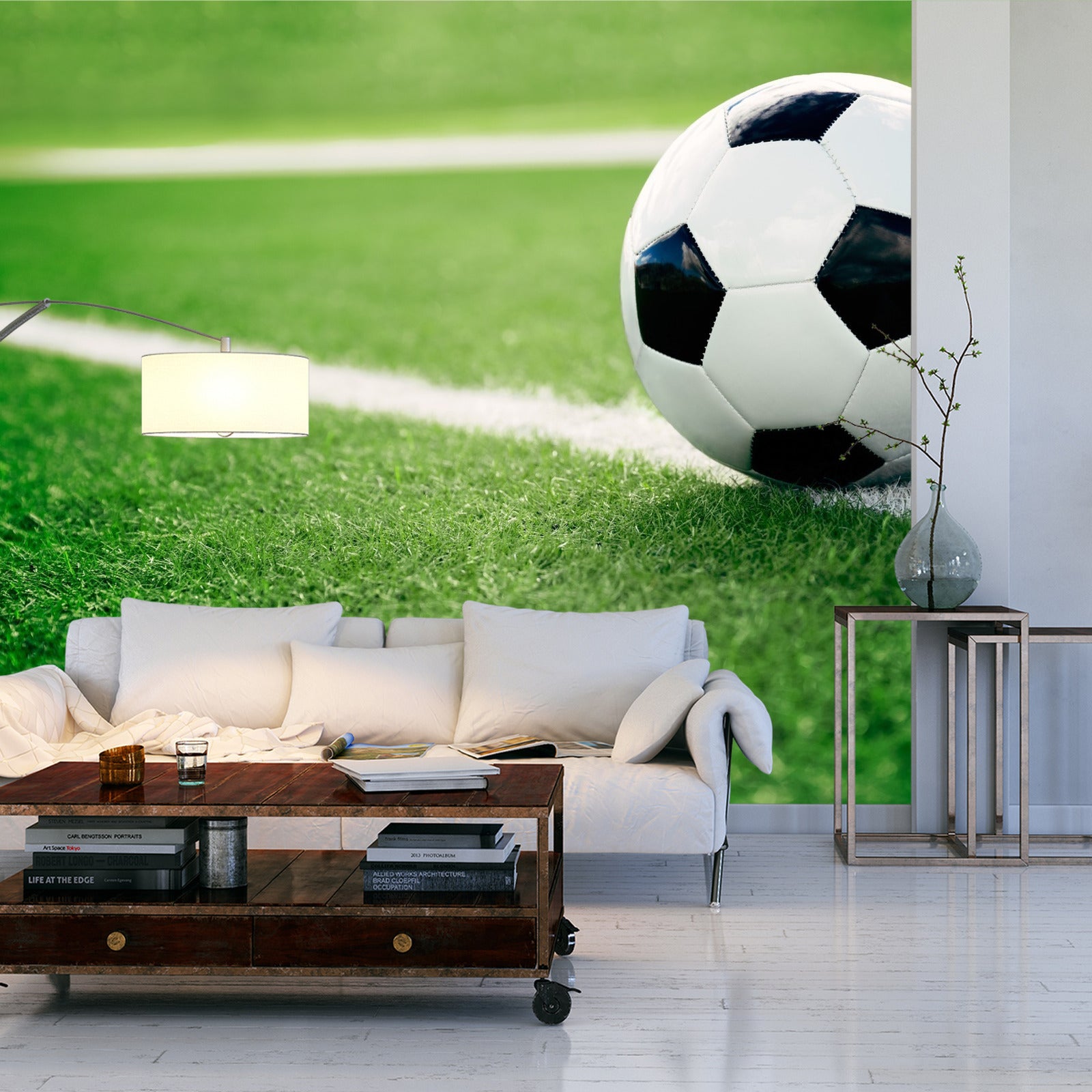 Fototapet Fotball På Linjen