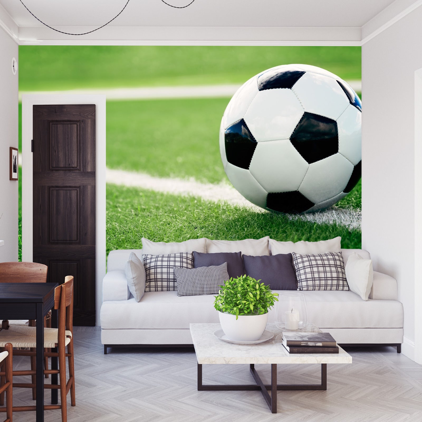 Fototapet Fotball På Linjen