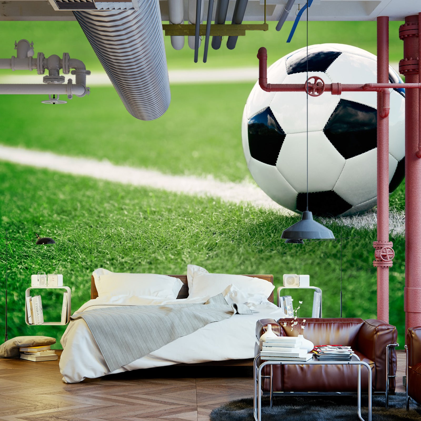 Fototapet Fotball På Linjen