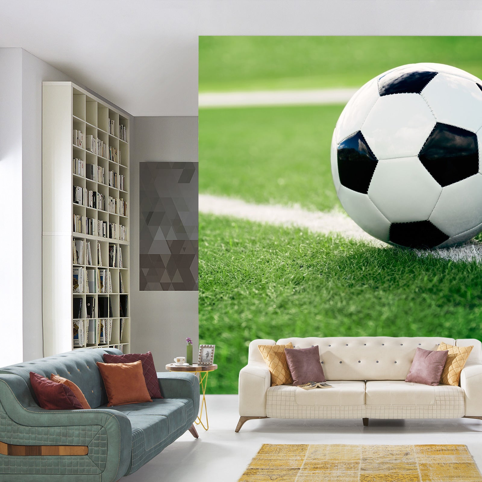 Fototapet Fotball På Linjen