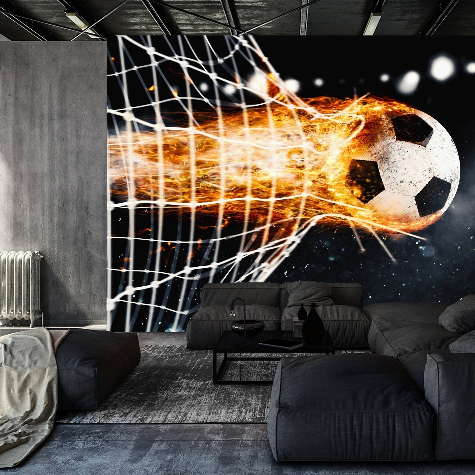 Fototapet Brennende Ball Ødelegger Målet