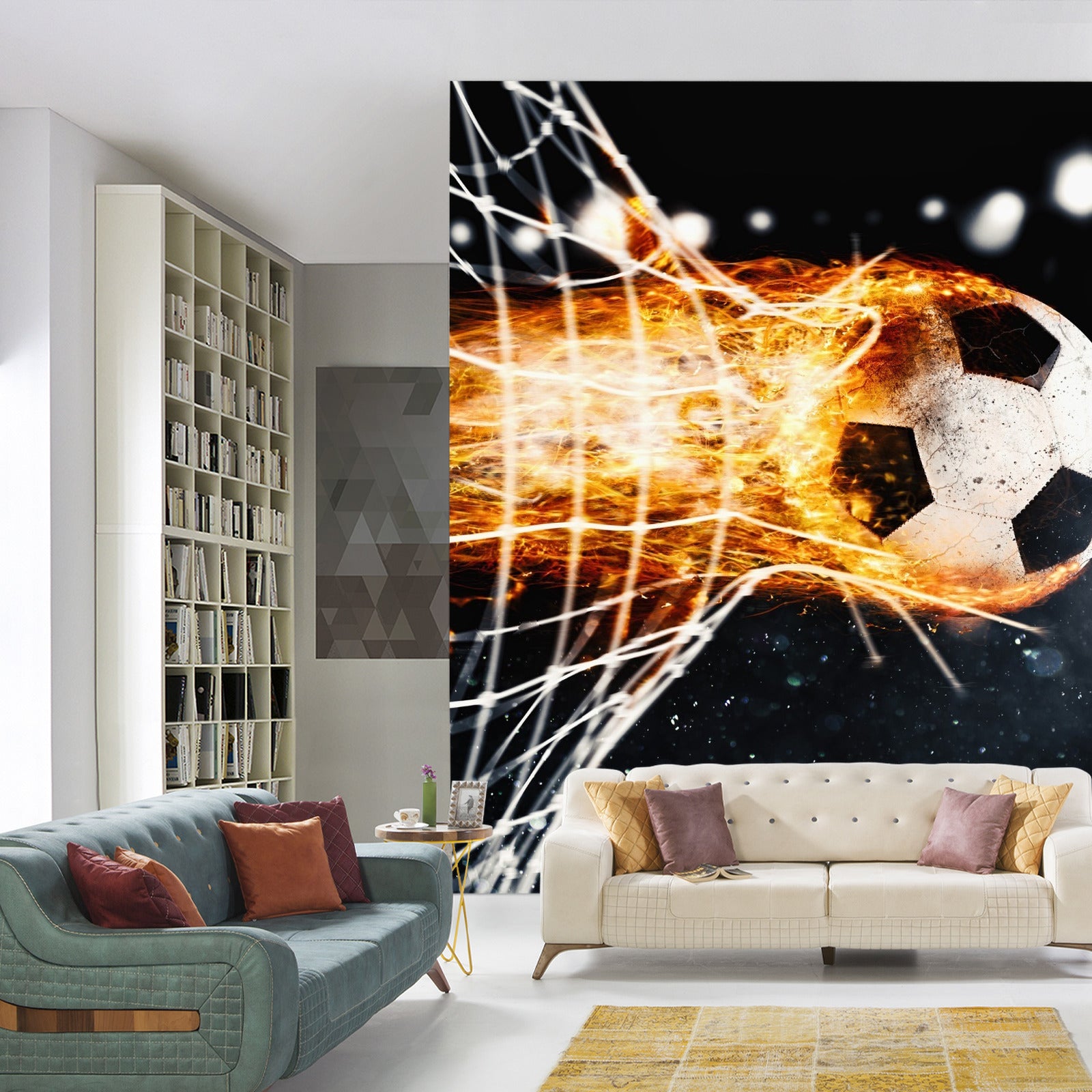 Fototapet Brennende Ball Ødelegger Målet