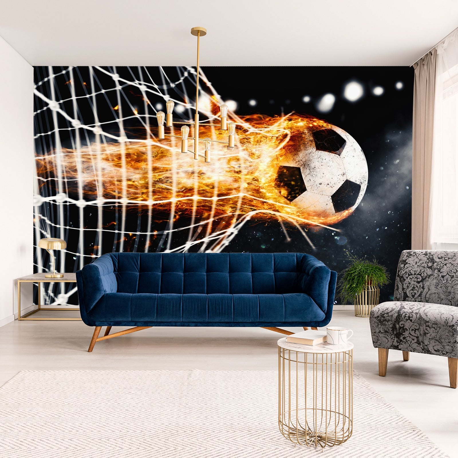 Fototapet Brennende Ball Ødelegger Målet