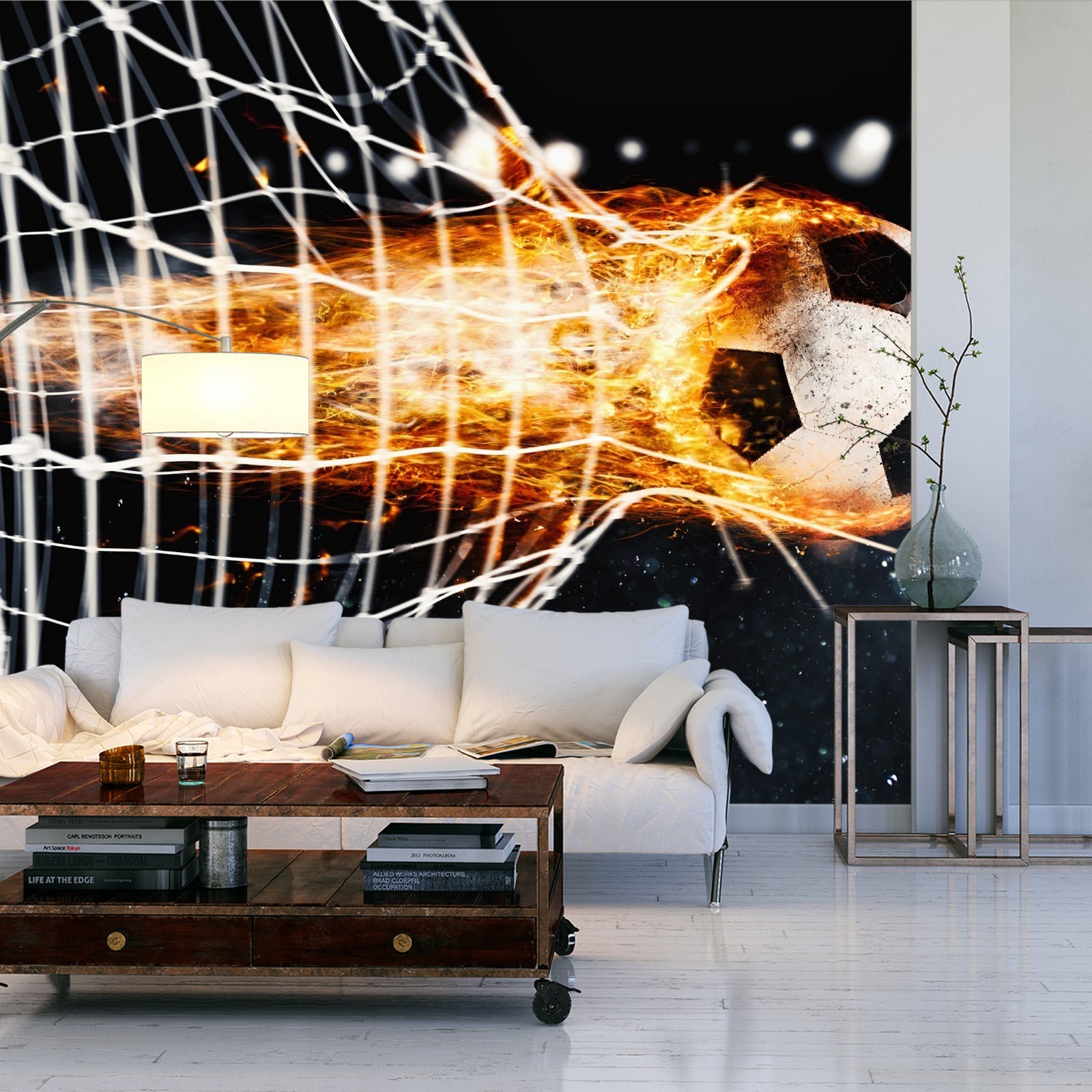 Fototapet Brennende Ball Ødelegger Målet