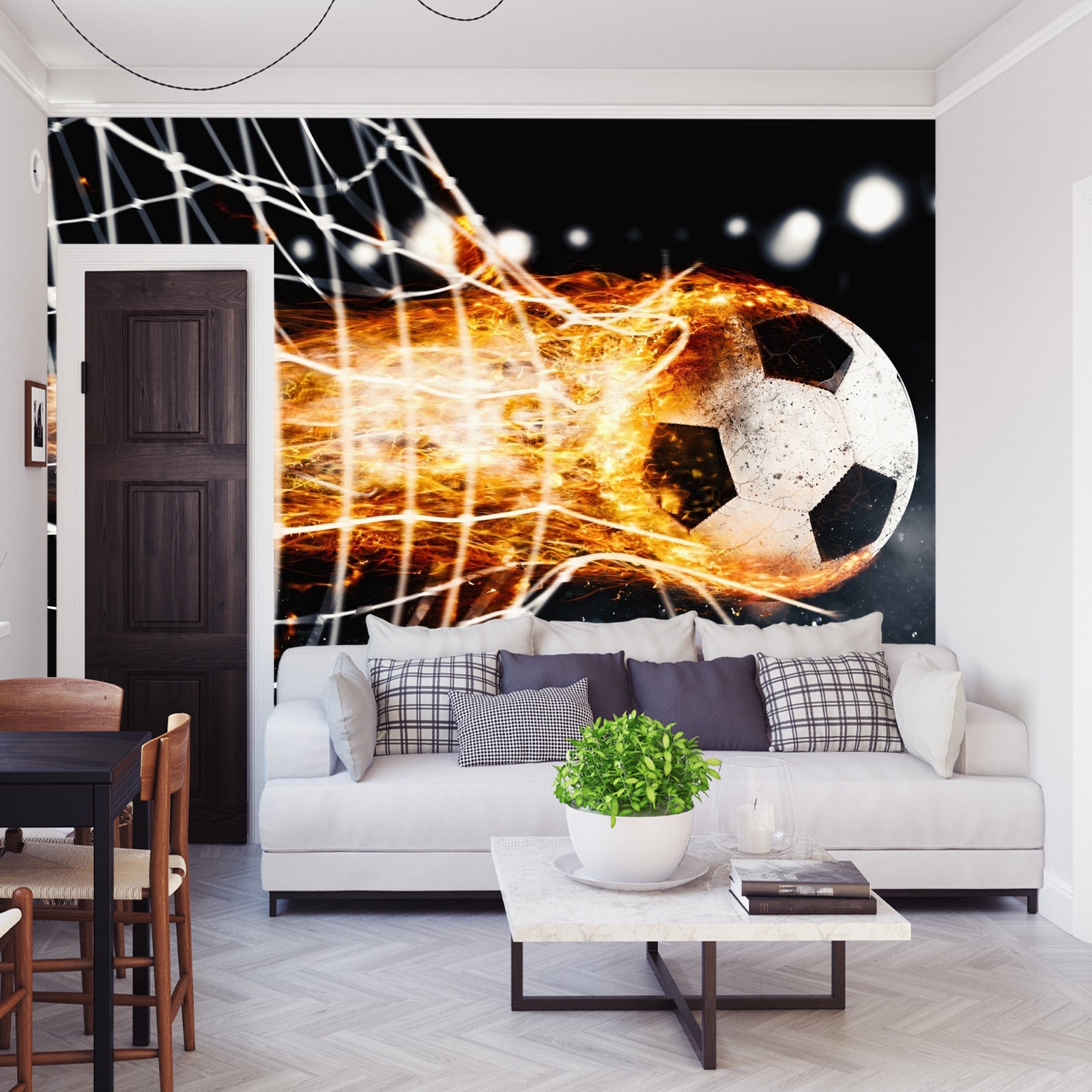 Fototapet Brennende Ball Ødelegger Målet