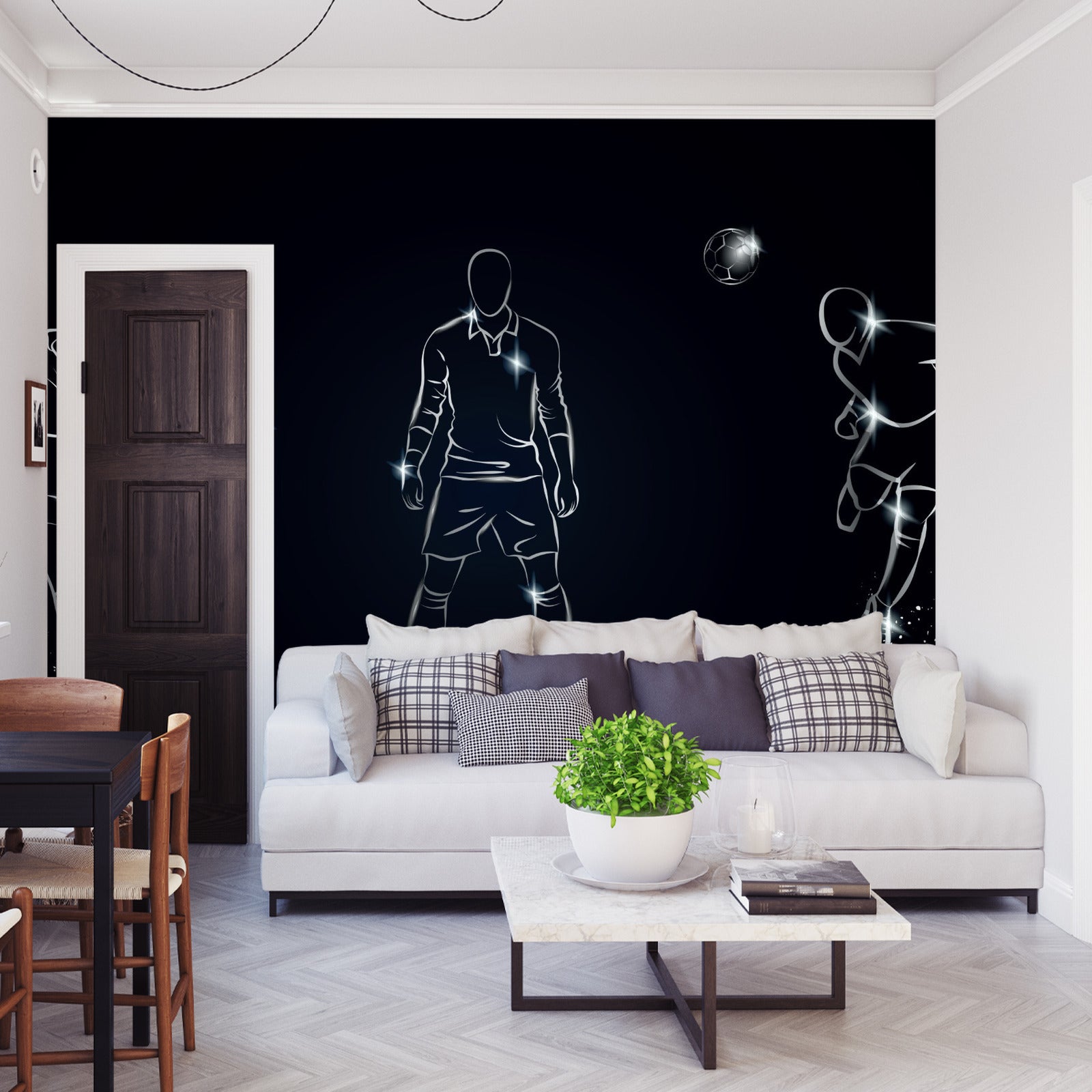 Fototapet Fotballspiller I Forskjellige Positurer