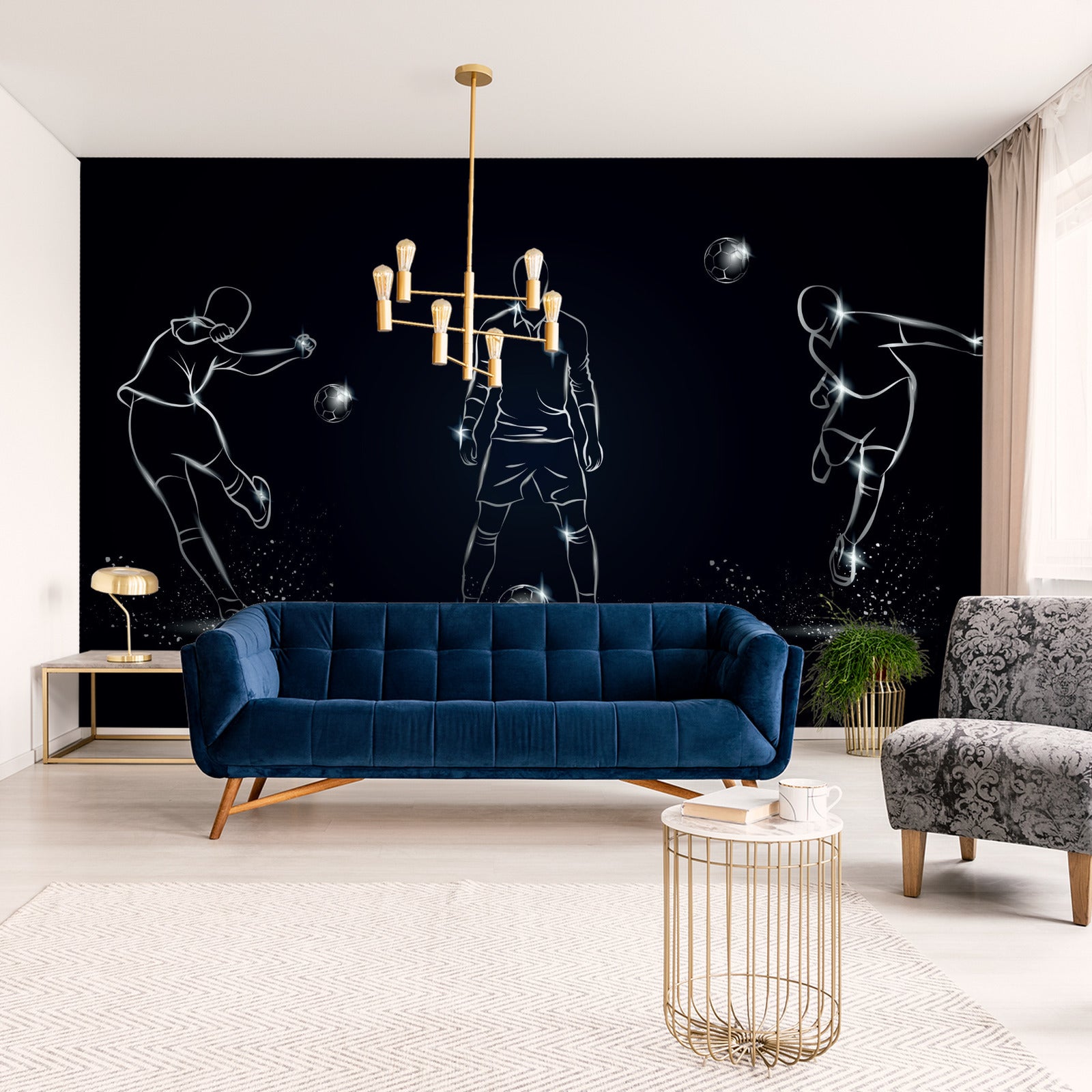 Fototapet Fotballspiller I Forskjellige Positurer