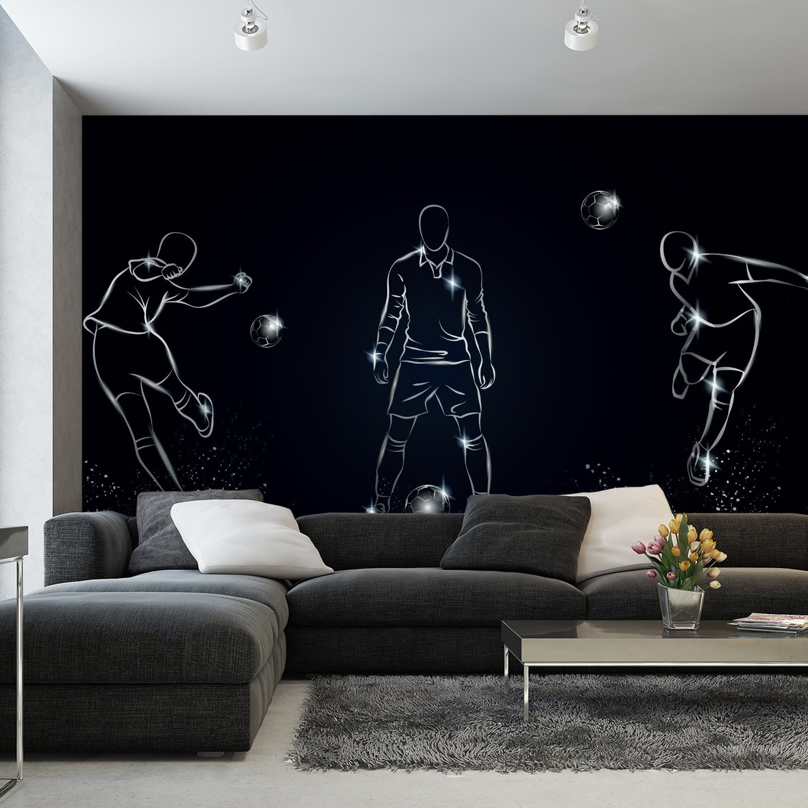 Fototapet Fotballspiller I Forskjellige Positurer