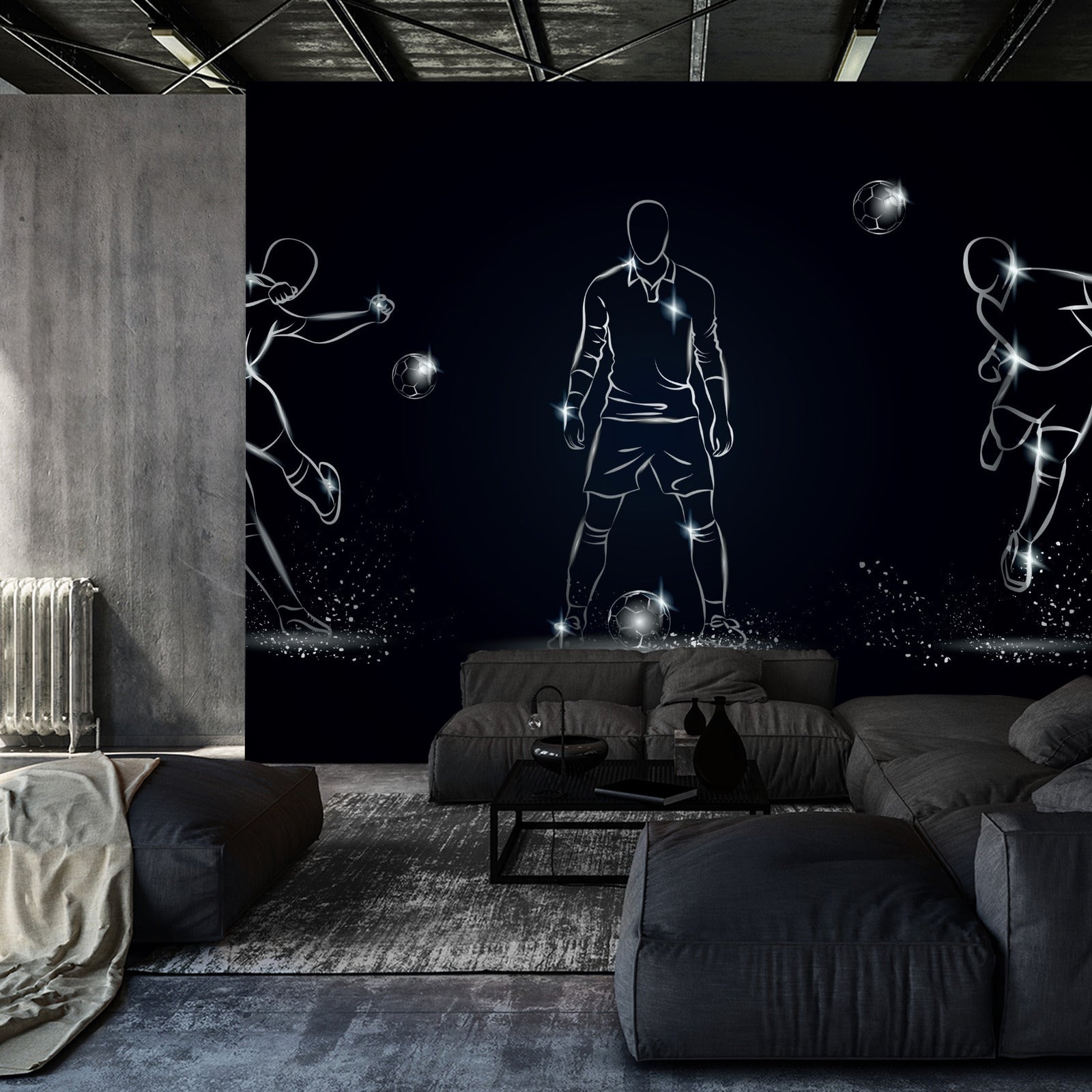 Fototapet Fotballspiller I Forskjellige Positurer