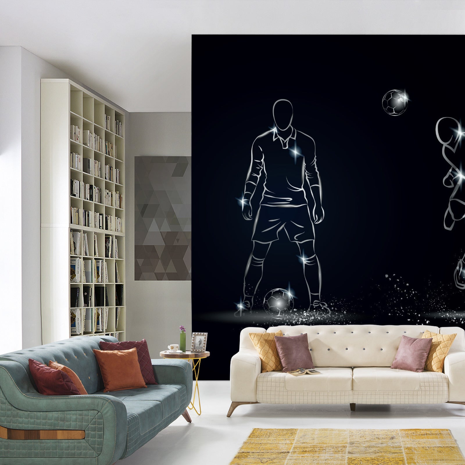 Fototapet Fotballspiller I Forskjellige Positurer