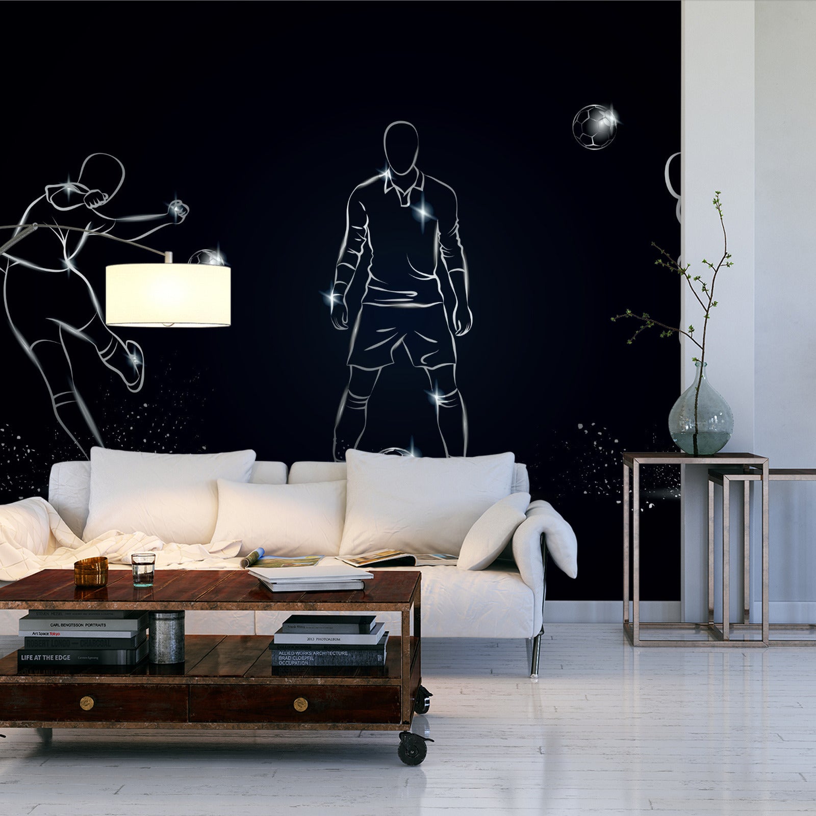 Fototapet Fotballspiller I Forskjellige Positurer