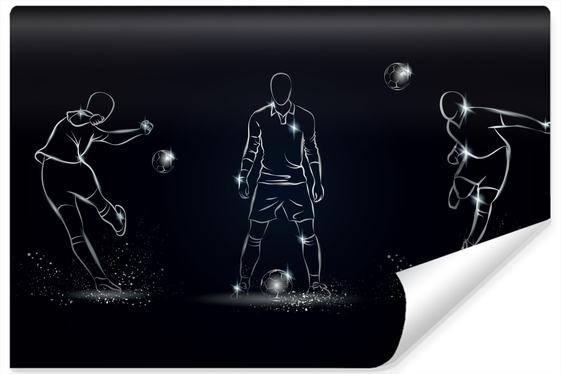 Fototapet Fotballspiller I Forskjellige Positurer