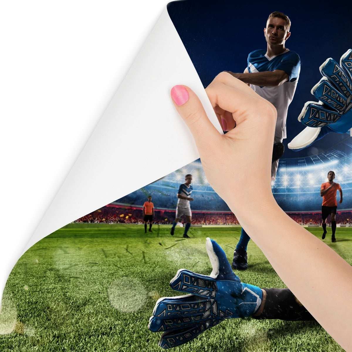 Fototapet Fotballspiller Som Skyter Et Mål