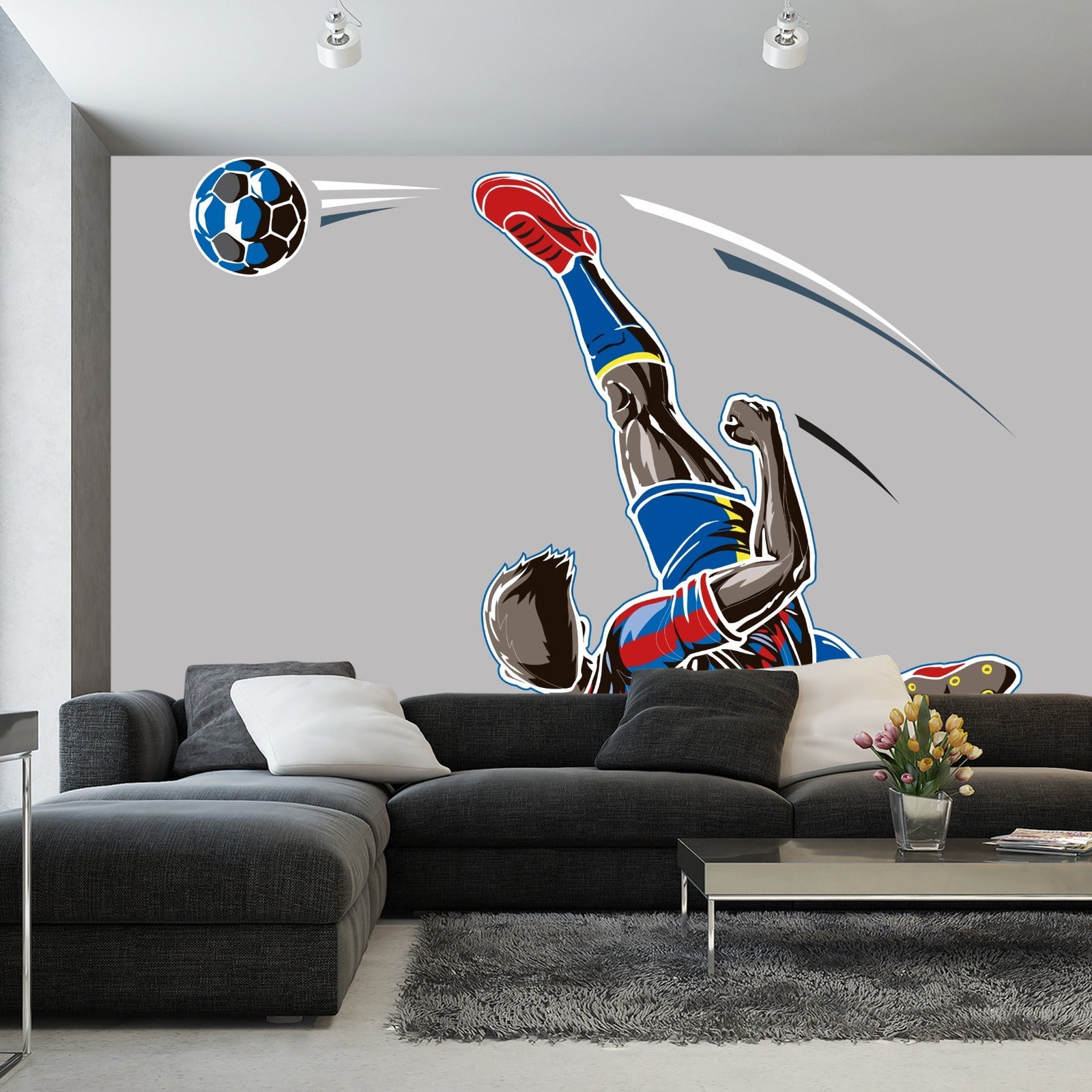 Fototapet Fotballspiller Gjør En Vending