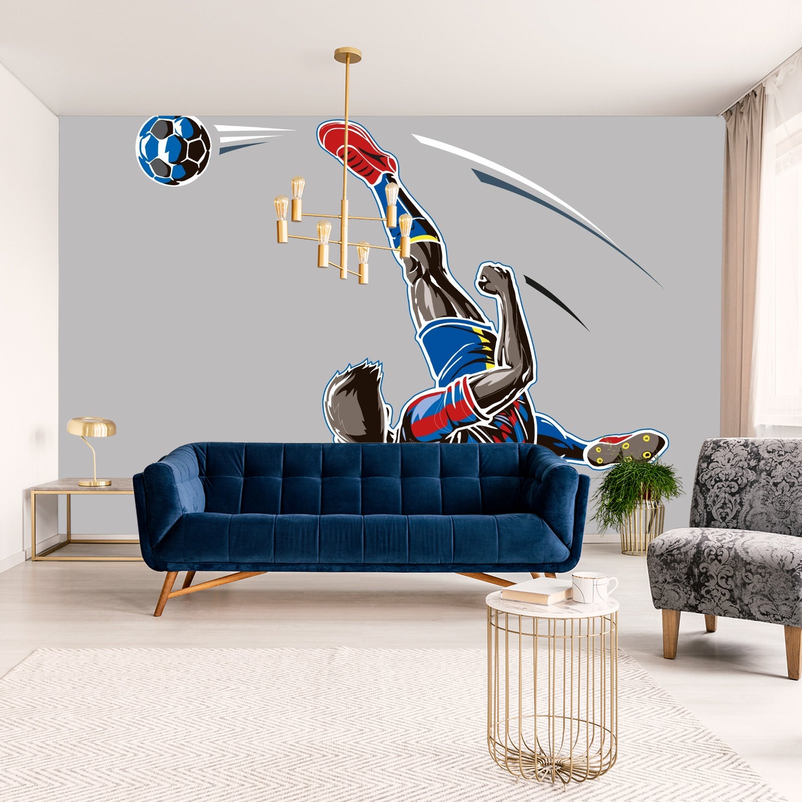 Fototapet Fotballspiller Gjør En Vending