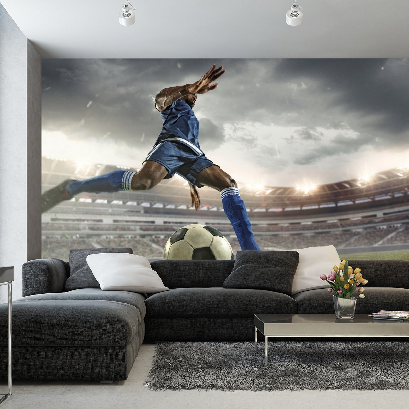 Fototapet Fotballspiller På Banen