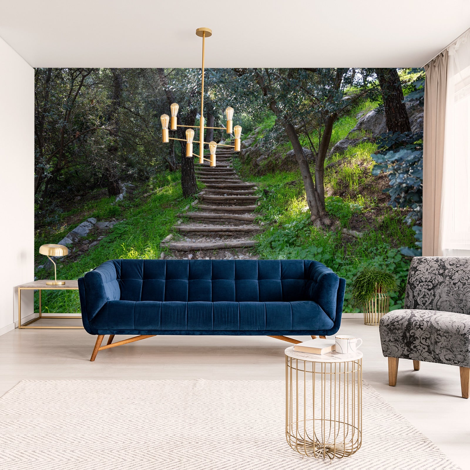 Fototapet Stairway In The Woods 3D