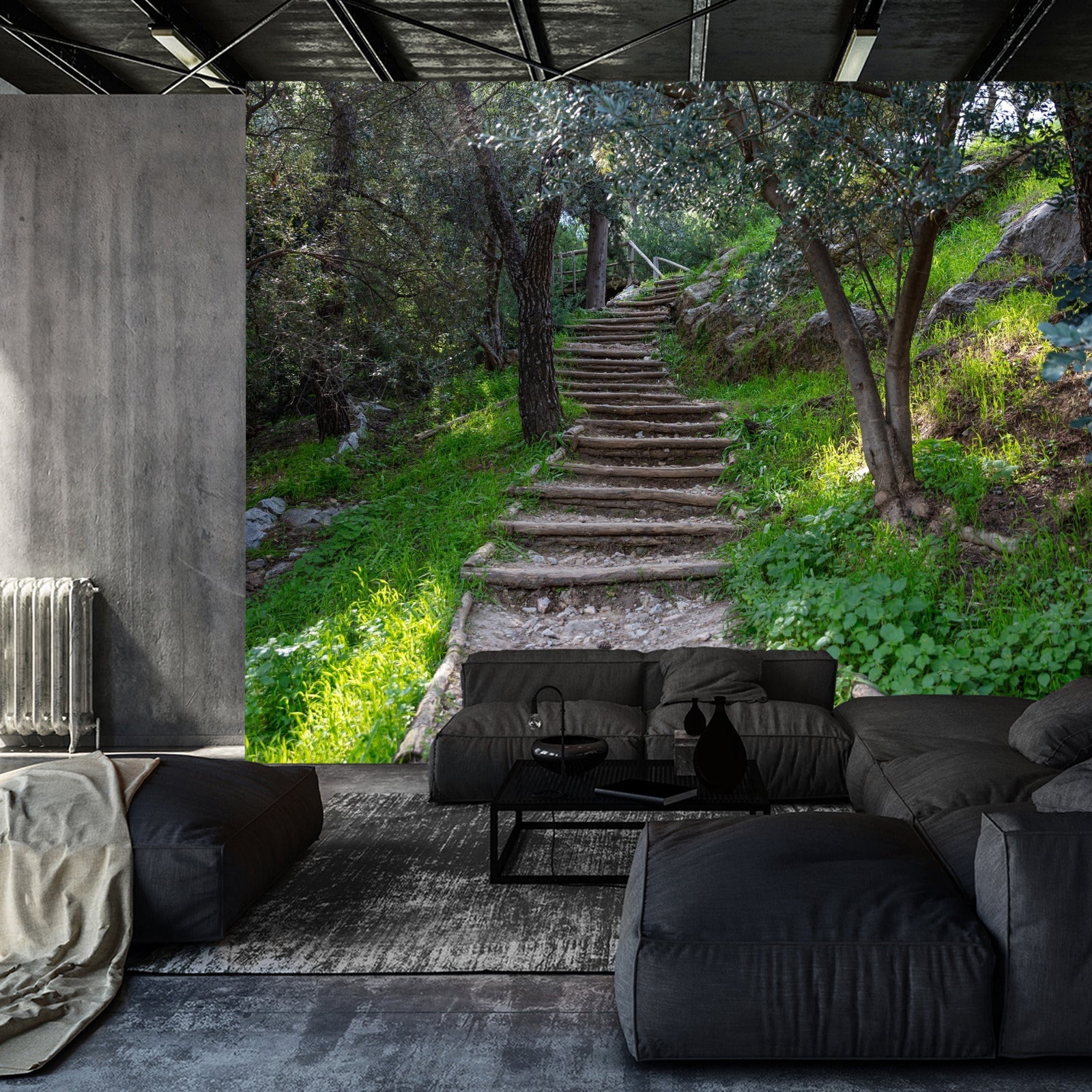 Fototapet Stairway In The Woods 3D