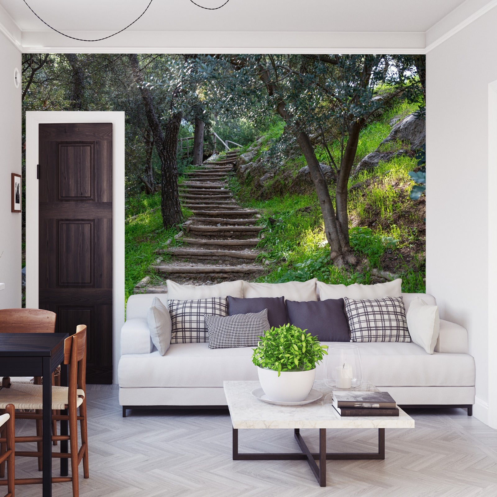 Fototapet Stairway In The Woods 3D