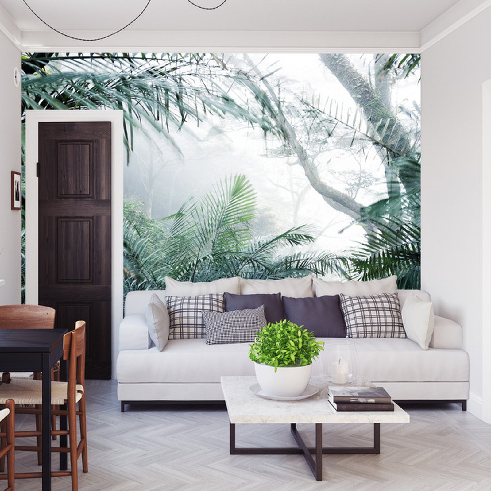 Fototapet Skog I Tåke