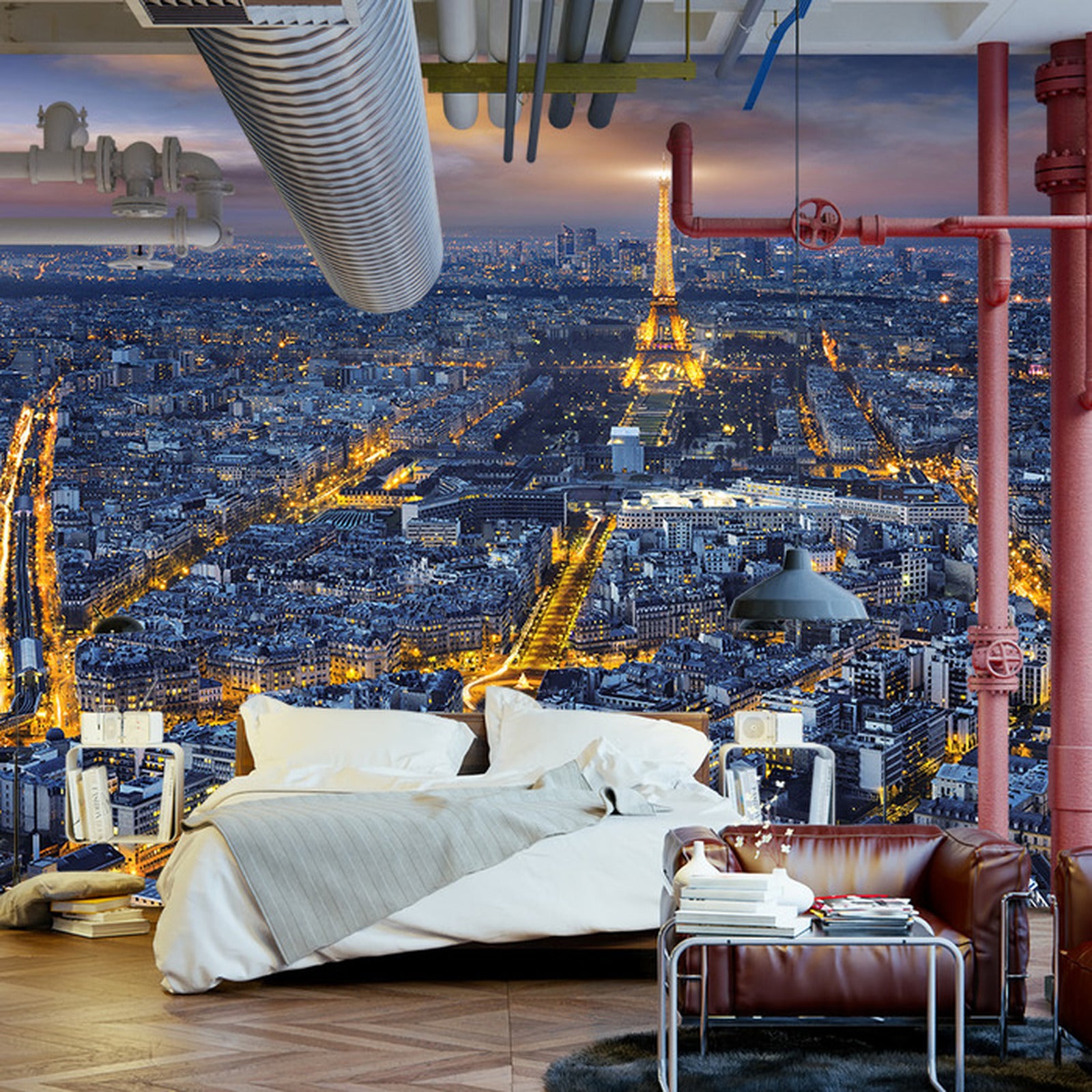 Fototapet Paris Om Natten