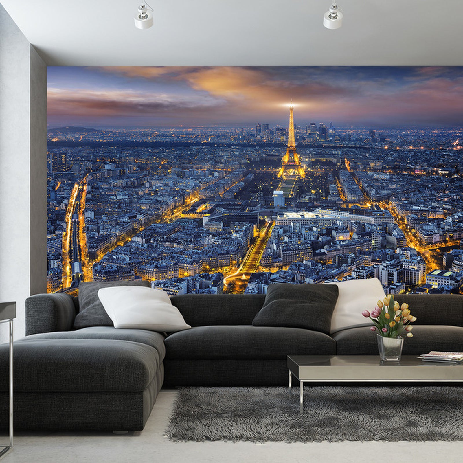 Fototapet Paris Om Natten