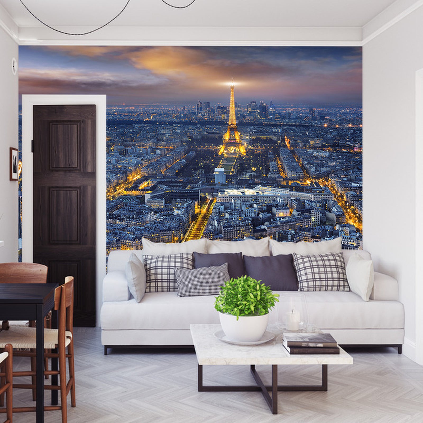 Fototapet Paris Om Natten