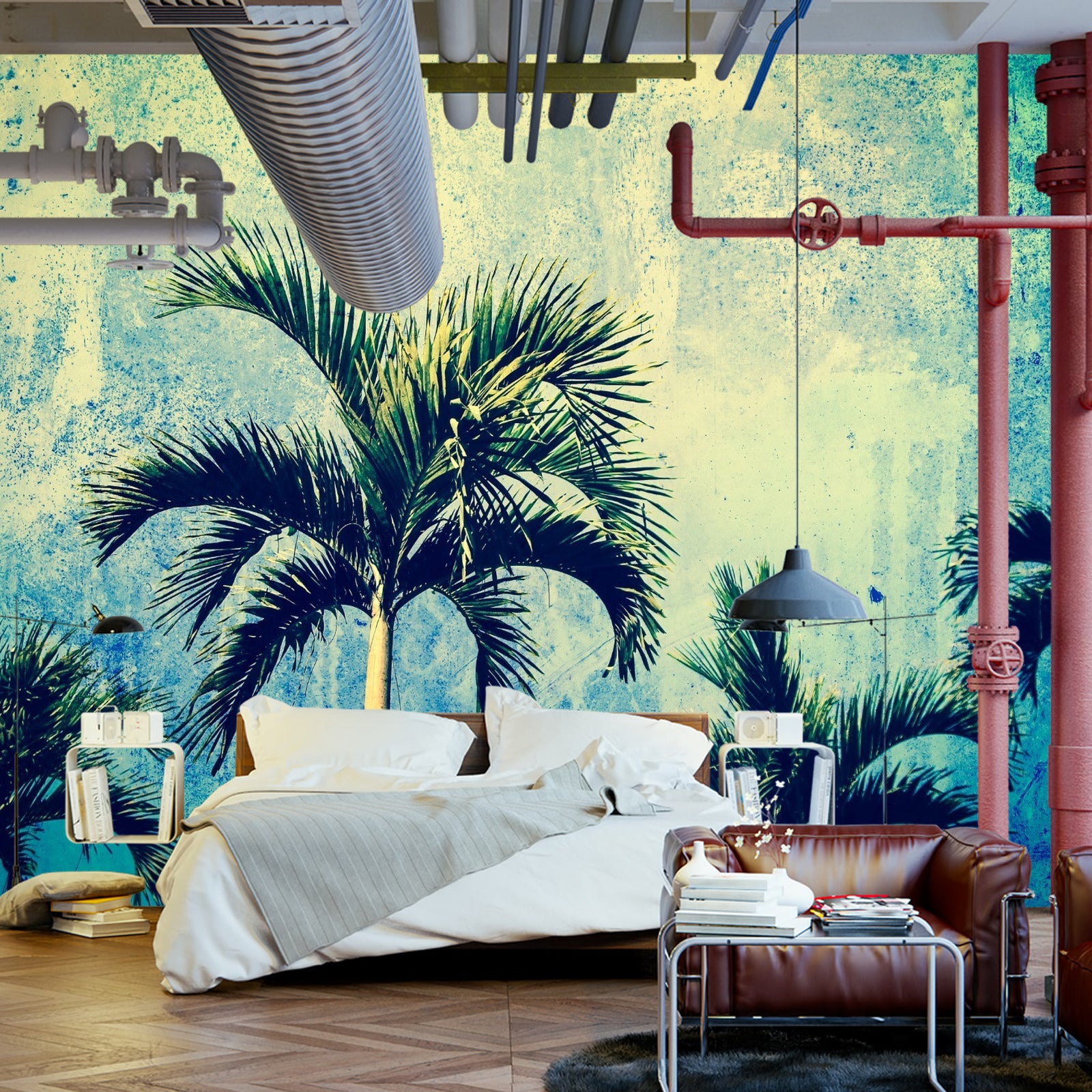 Fototapet Palmer I Grunge Stil