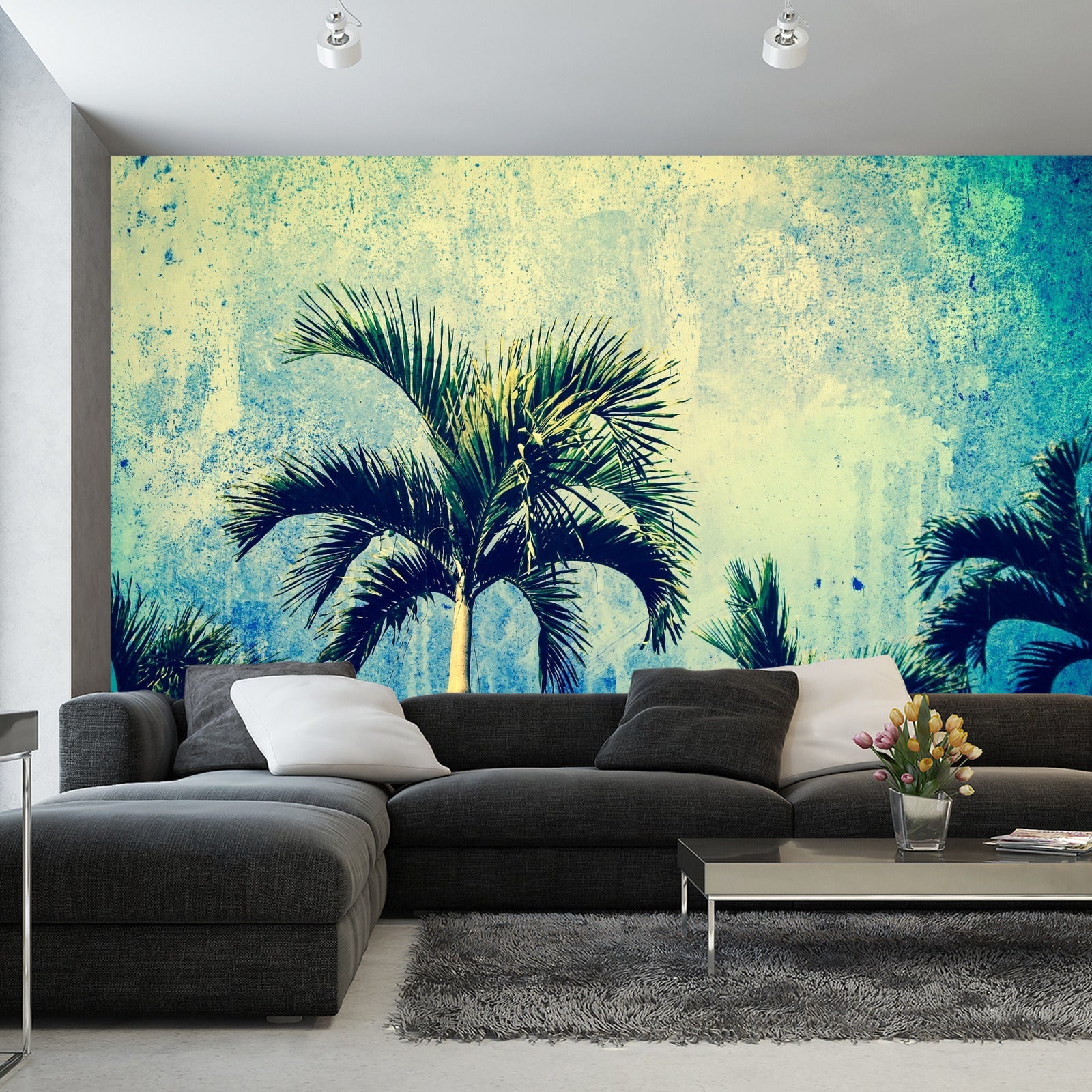 Fototapet Palmer I Grunge Stil