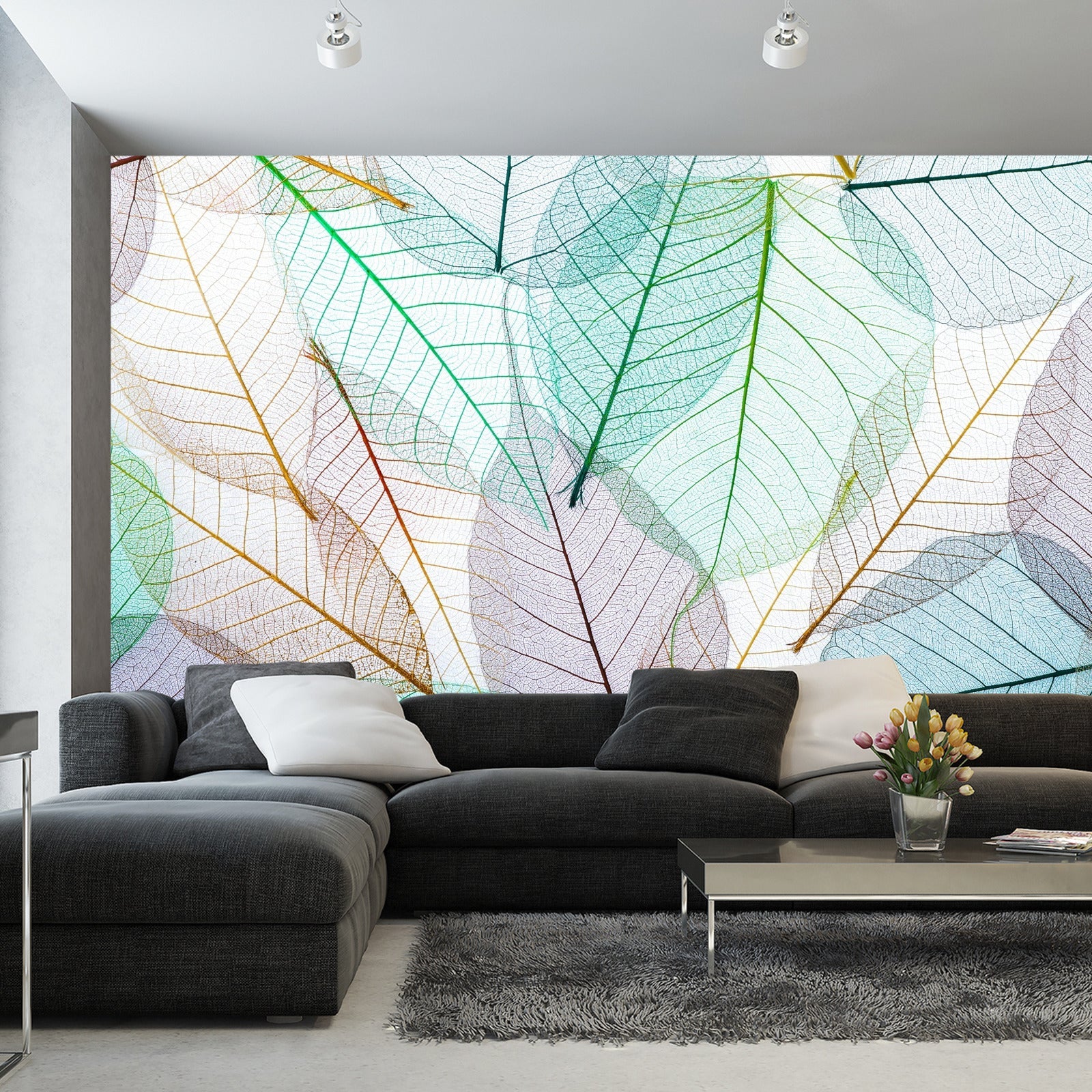 Fototapet Fargerike Gjennomskinnelige Blader