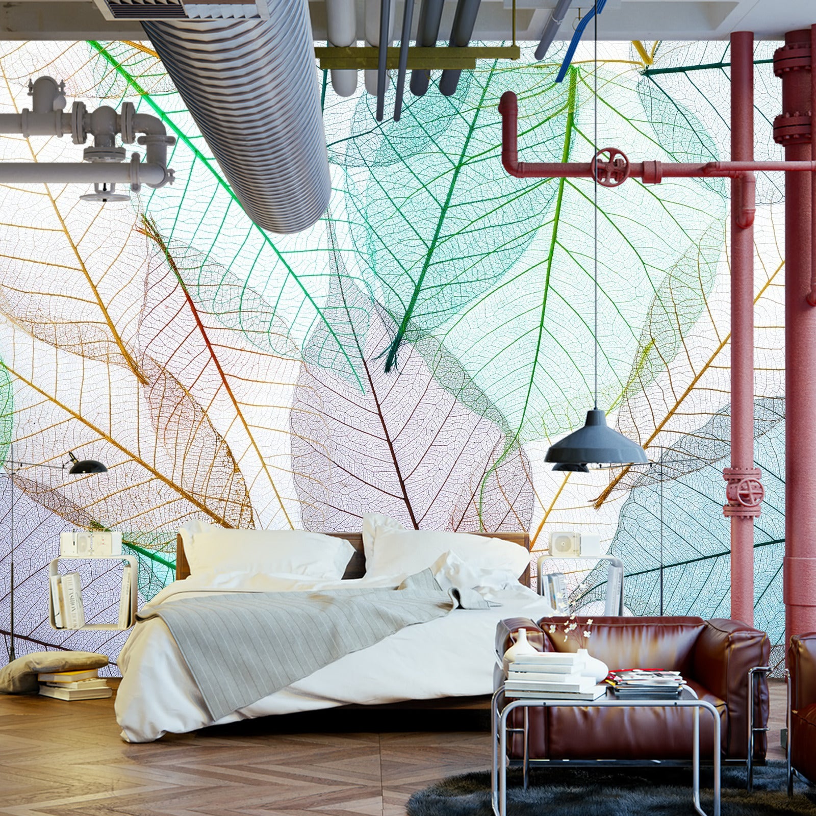 Fototapet Fargerike Gjennomskinnelige Blader