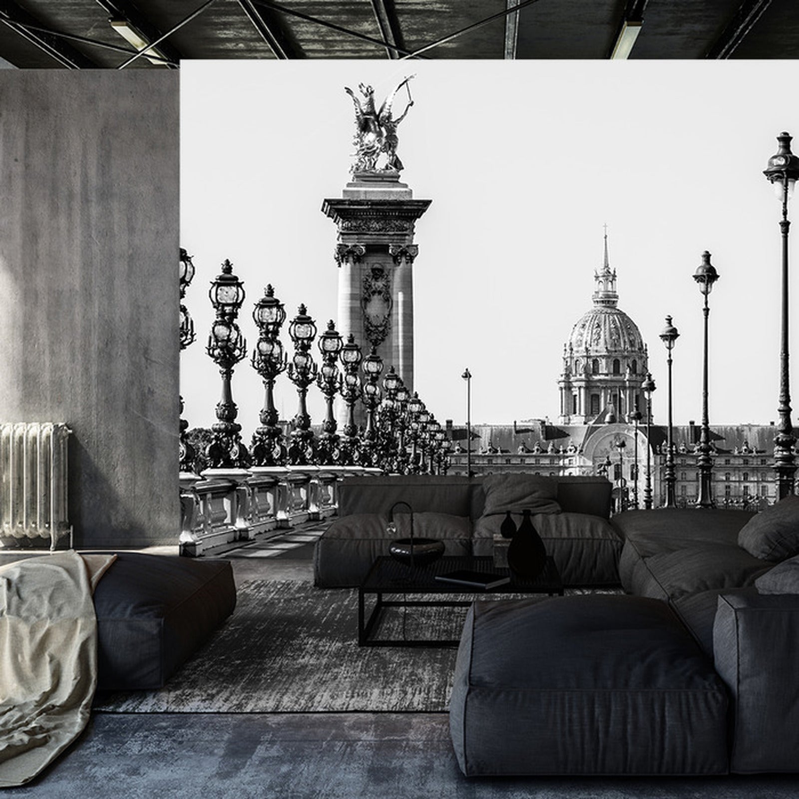 Fototapet Paris Svart Og Hvitt