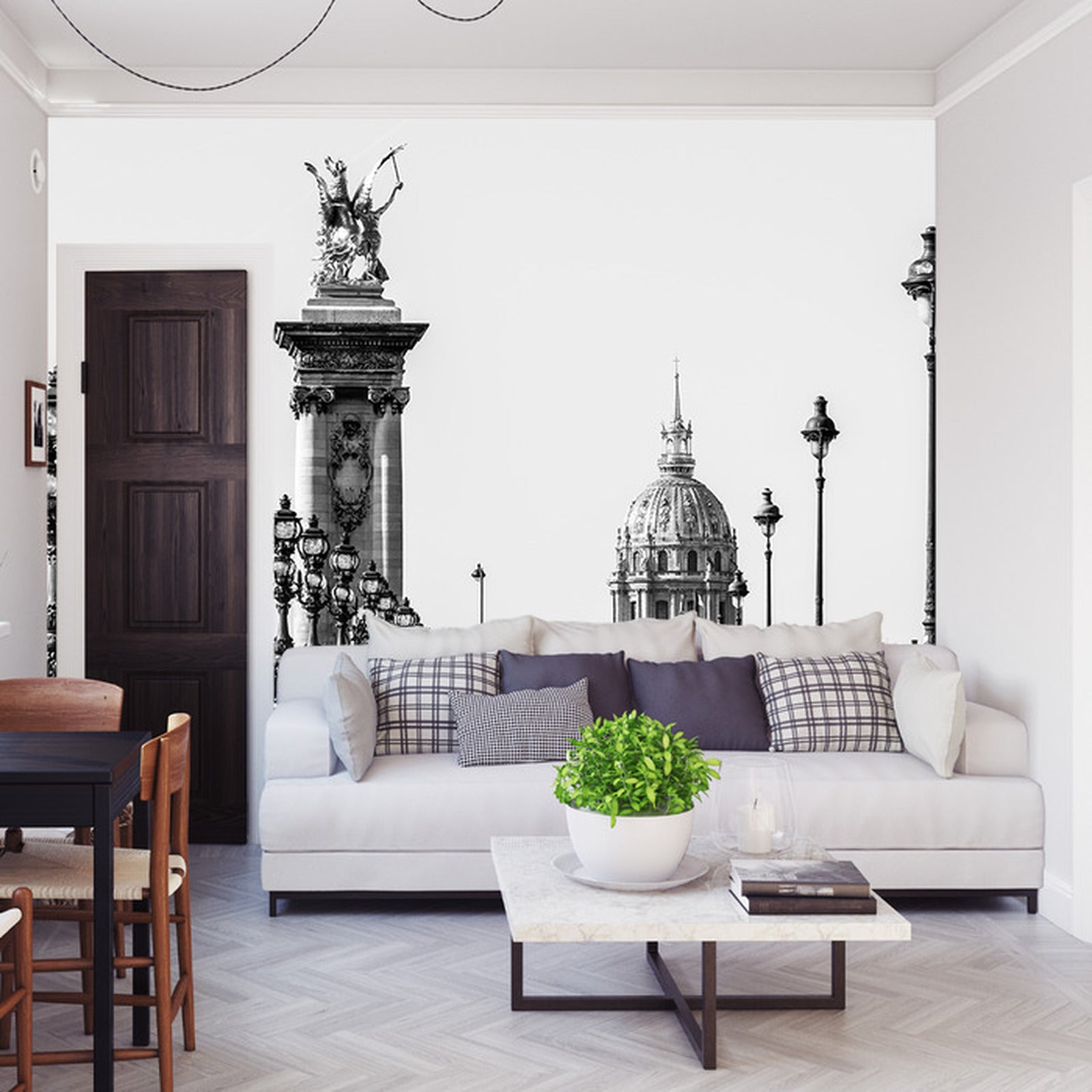 Fototapet Paris Svart Og Hvitt