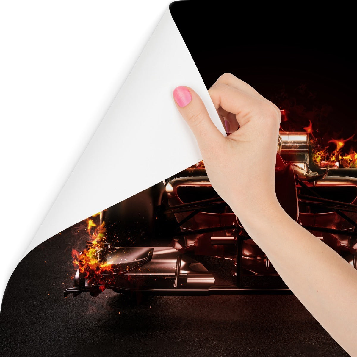 Fototapet Flaming F1-Bil