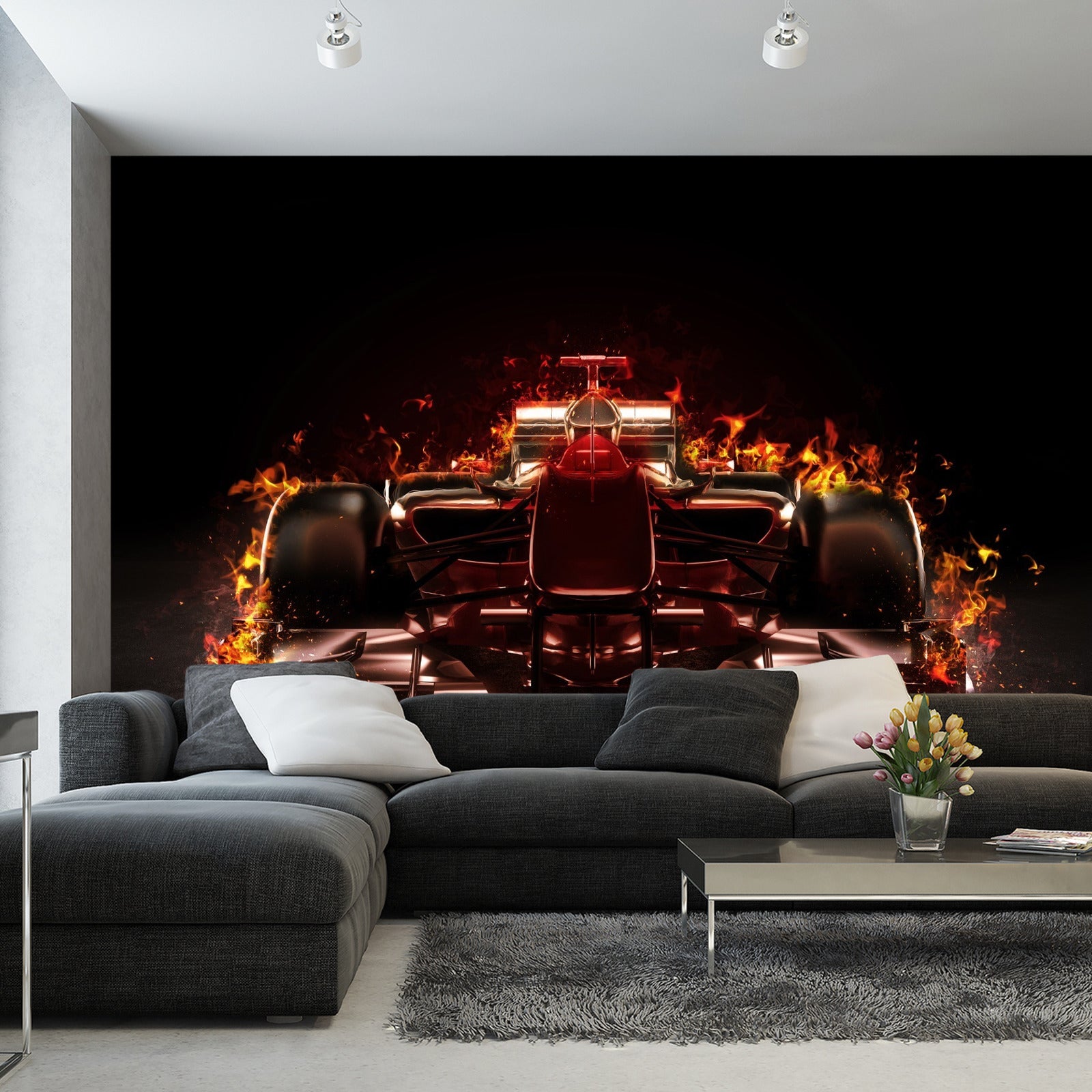 Fototapet Flaming F1-Bil