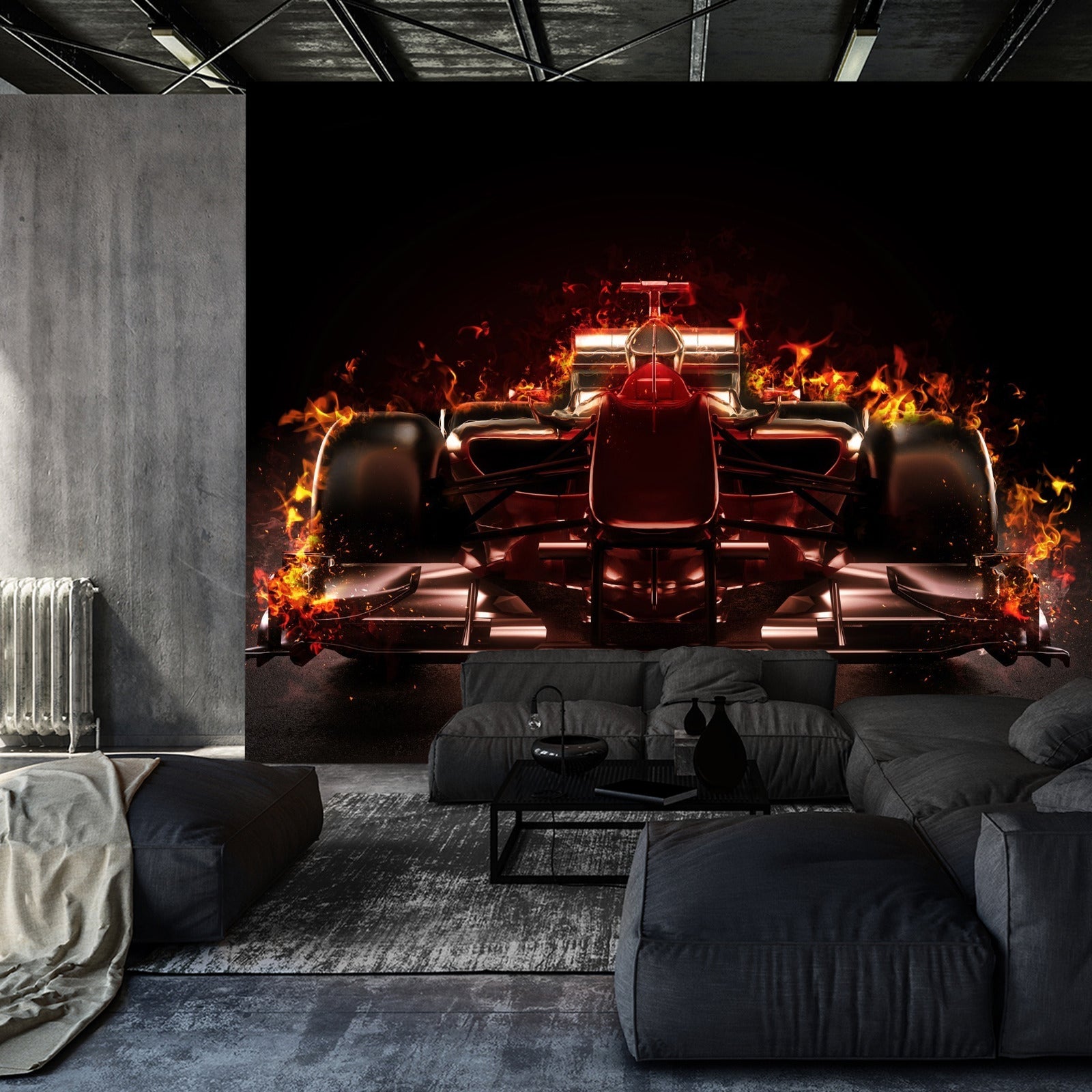 Fototapet Flaming F1-Bil