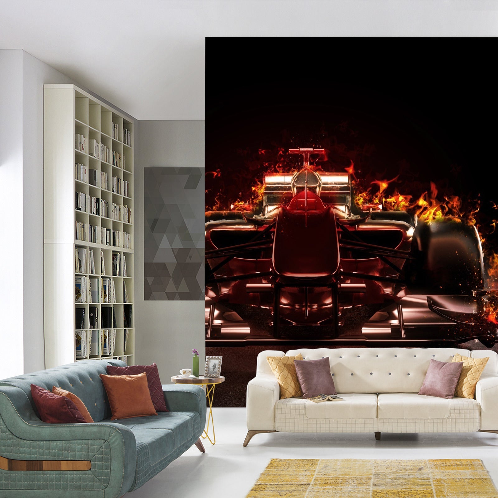 Fototapet Flaming F1-Bil