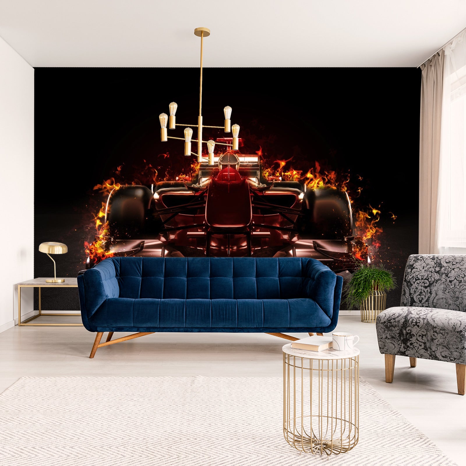 Fototapet Flaming F1-Bil