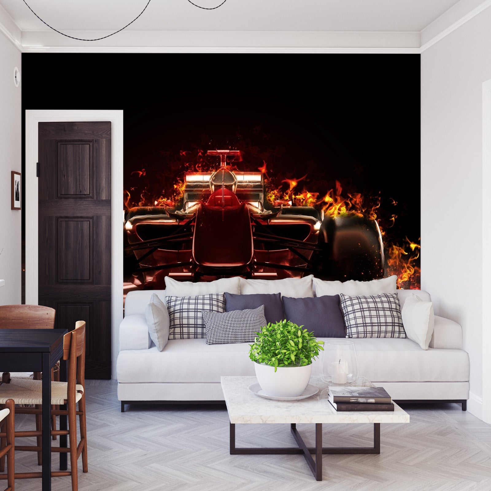 Fototapet Flaming F1-Bil