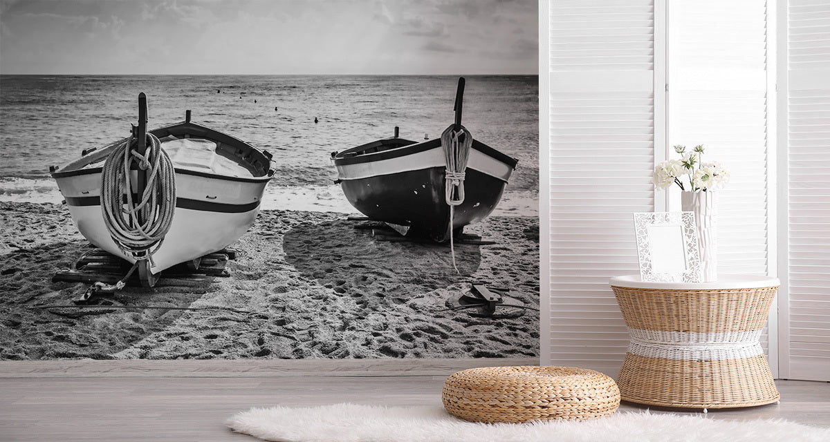 Fototapet Strandbåter