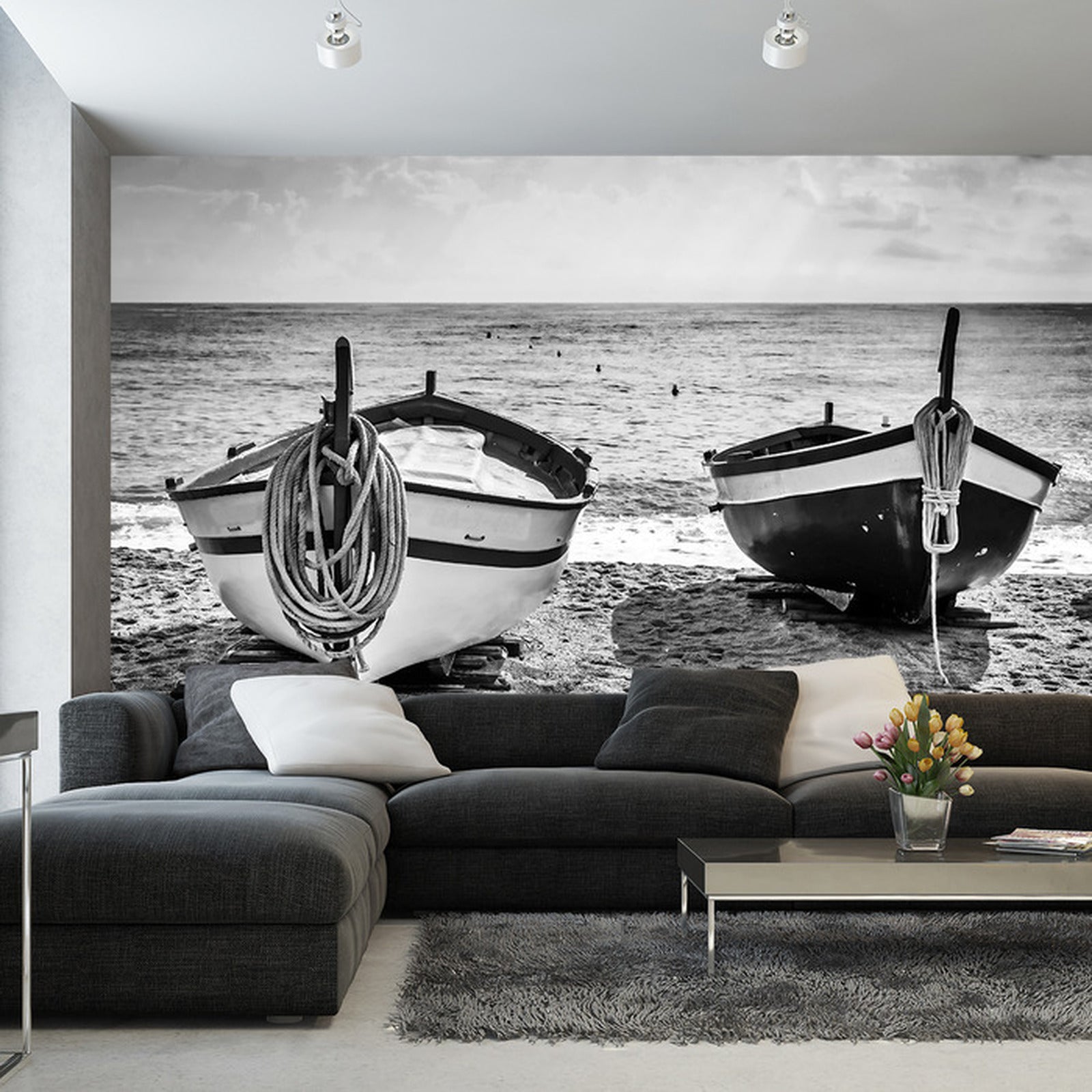 Fototapet Strandbåter